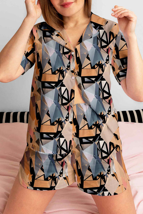 ABSTRACT PRINTED NIGHT SUIT