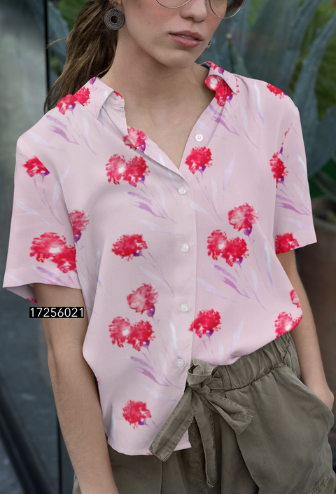 Red floral Printed Unisex Shirts